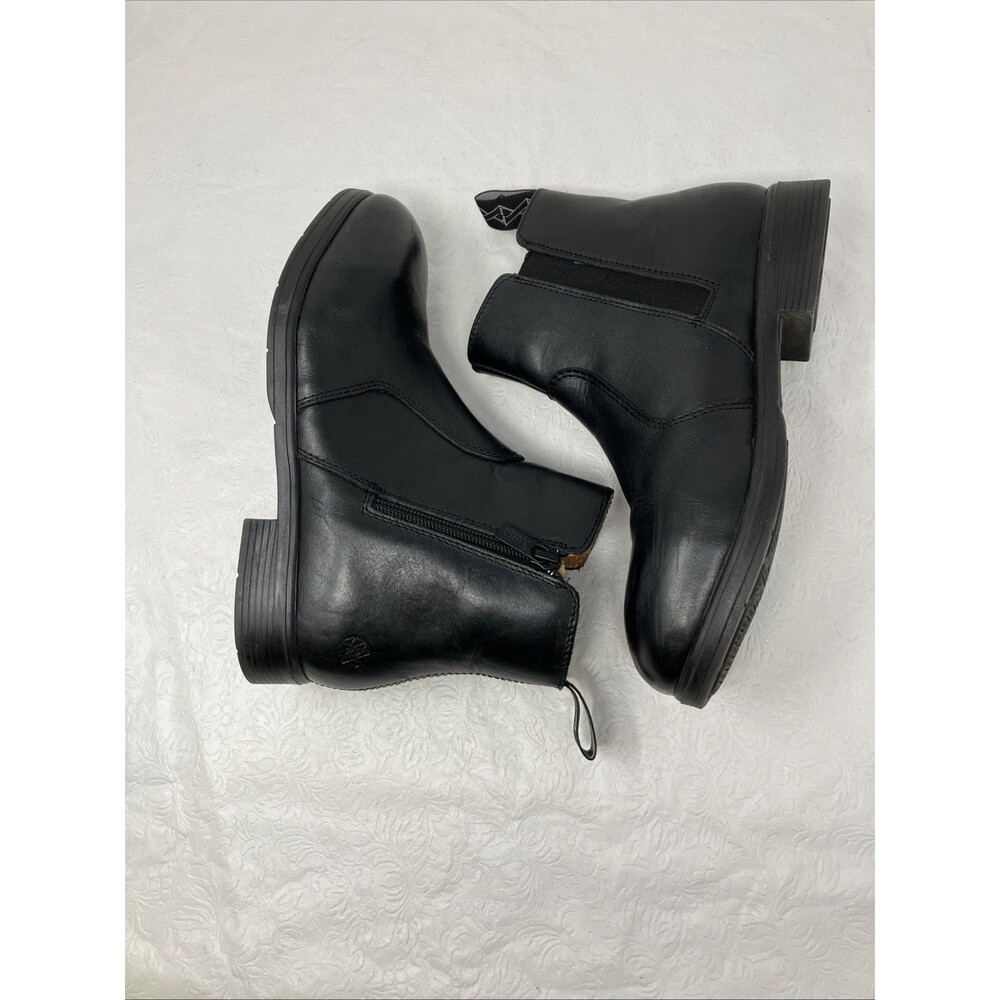 Xena Omega Safety Steel Toe Boots Women’s Size 7 W EUC Black Leather Side Zip